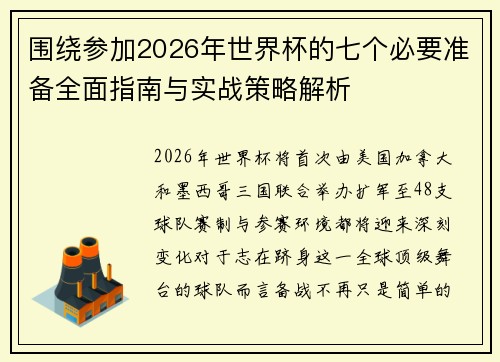 围绕参加2026年世界杯的七个必要准备全面指南与实战策略解析 围绕参加2026年世界杯的七个必要准备全面指南与实战策略解析